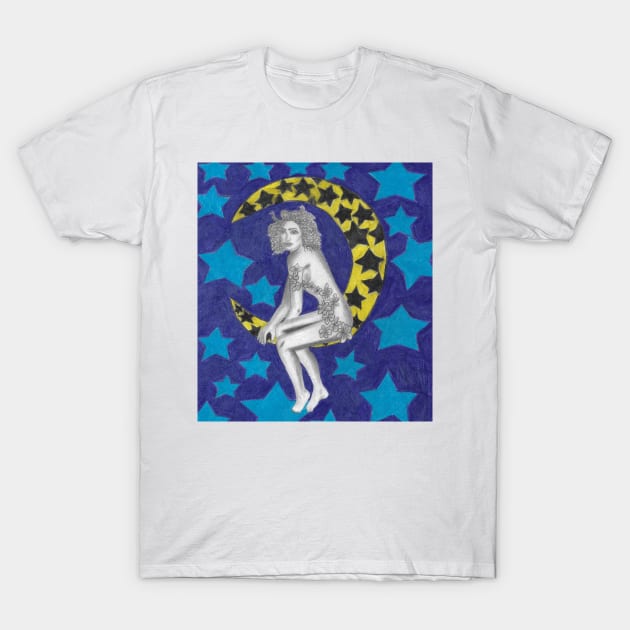 Hanging on the Moon T-Shirt by ArtbySarahJ